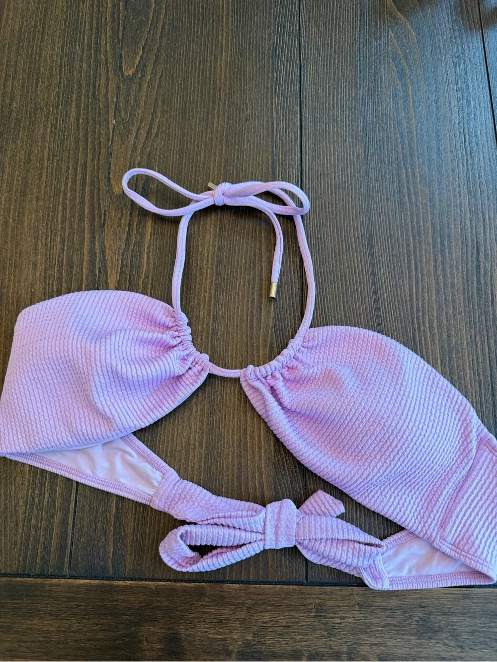 Monday Swimwear Lavender Pink Ribbed Bikini Set